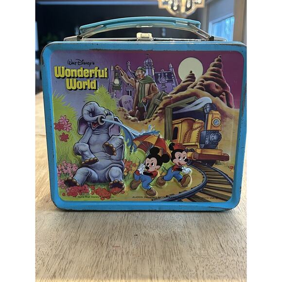 DISNEY MAGIC KINGDOM 1980 METAL LUNCH BOX & THERMOS - Picture 2 of 5